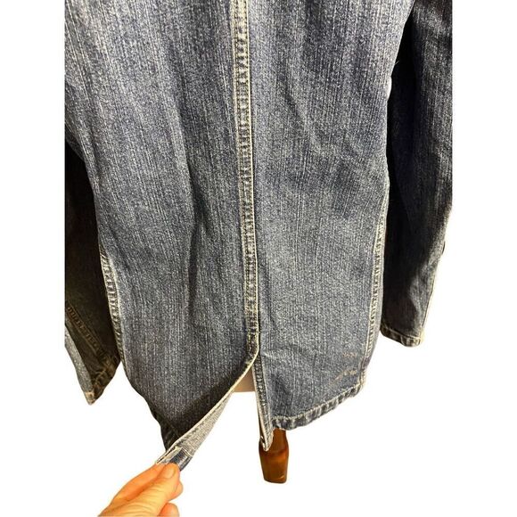 Vintage Liz Claiborne Lizwear Denim Blazer - 90s RARE Classic Jacket Size Large - Picture 11 of 12